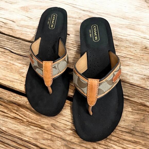 Coach Shoes - COACH Flip Flops Size 6